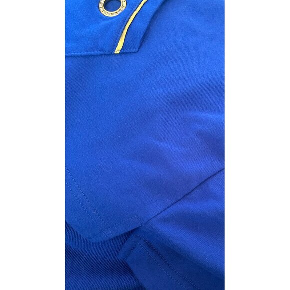 Quacker Factory Womens L Blue & Gold Zip-Up Jacket Nautical Blingy - Picture 9 of 10